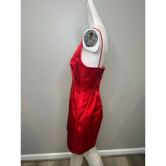 Givenchy Satin Mini Dress in Red FR38/US6 $2750 - Picture 6 of 10
